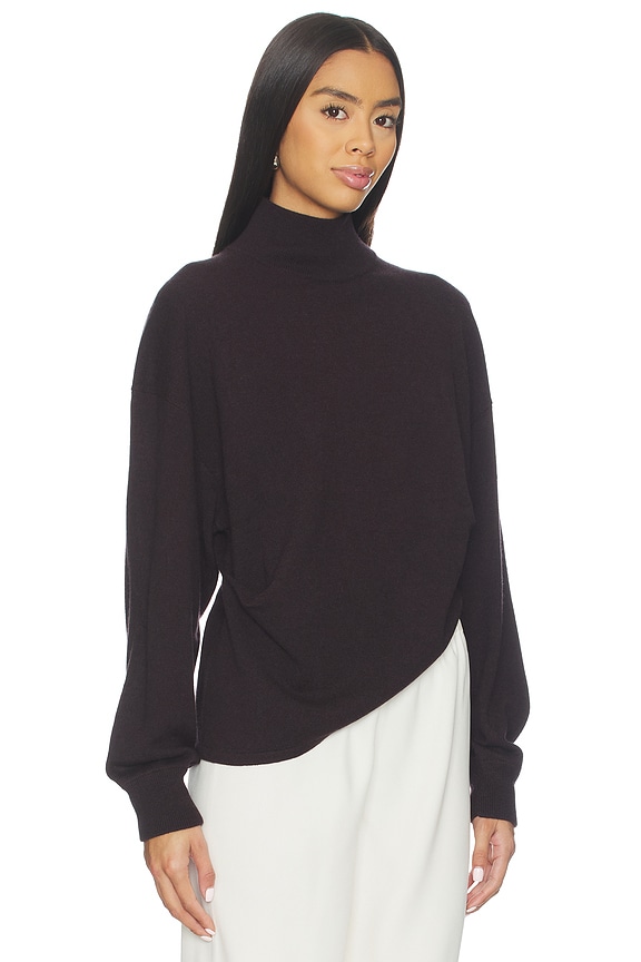 view 2 of 5 Allma Asymmetric Sweater in Brown Mahogany