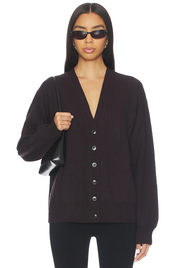 view 2 of 6 Kitt Convertible Cardigan in Brown Mahogany