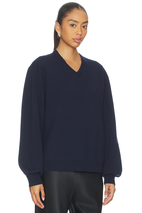 view 2 of 5 Zooey Double Faced V-neck Sweater in Navy