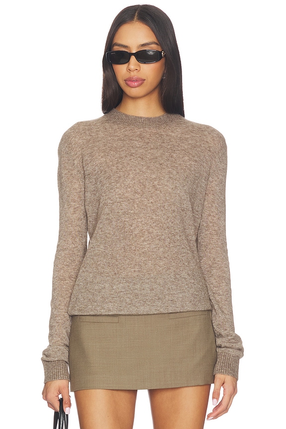 view 1 of 5 x Jasmine Tookes Kathryn Light Knit Crewneck in Mushroom