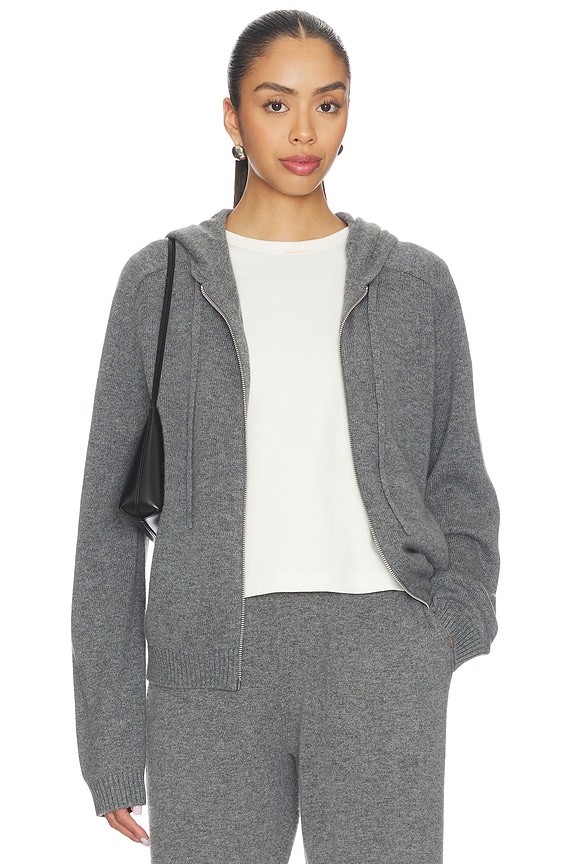 view 1 of 6 x Jasmine Tookes Milah Wool Cash Zip Up in Dark Heather Grey