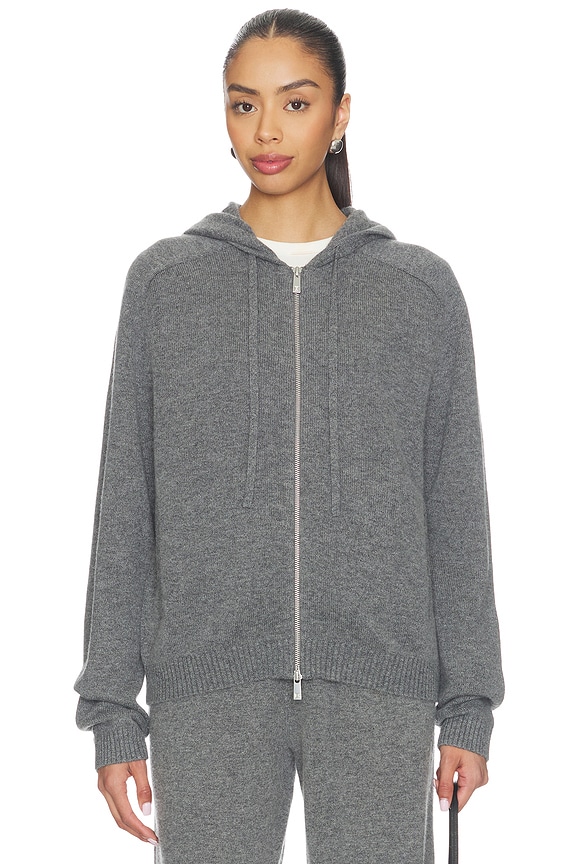 view 2 of 6 x Jasmine Tookes Milah Wool Cash Zip Up in Dark Heather Grey