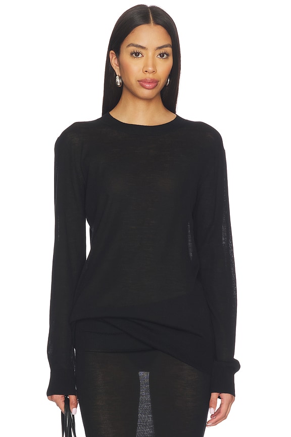 view 1 of 5 Claira Light Weight Knit Crewneck in Black
