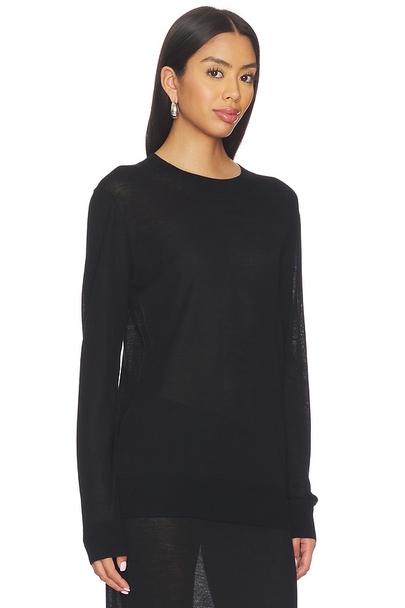view 2 of 5 Claira Light Weight Knit Crewneck in Black