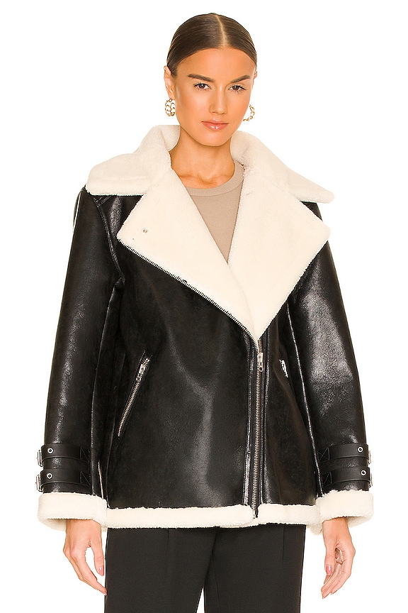 view 2 of 5 Cian Moto Jacket in Black & Beige