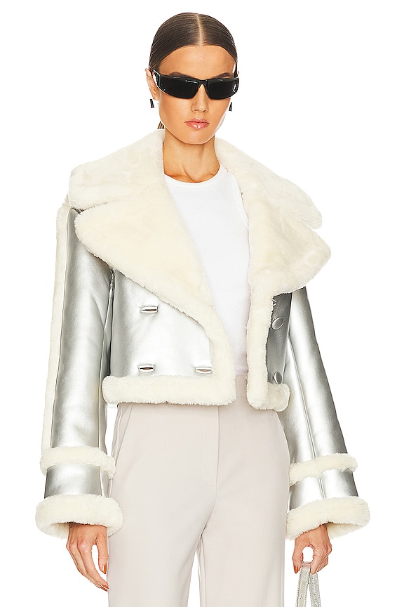 view 1 of 5 Elijah Jacket in Silver & Ivory