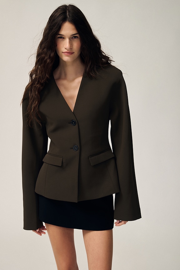 view 1 of 8 Gal Polished Crepe Blazer in Ganache