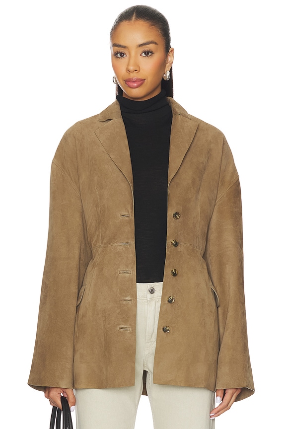 view 2 of 5 Salta Suede Jacket in Olive