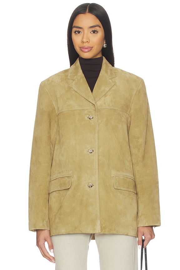 view 2 of 6 Aroa Suede Blazer Jacket in Palm