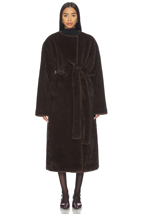 view 2 of 6 x Coco Dagna Coat in Dark Brown