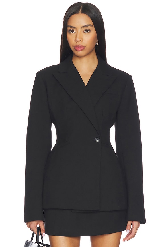 view 1 of 5 x Jasmine Tookes Kari Classic Suiting Blazer in Black