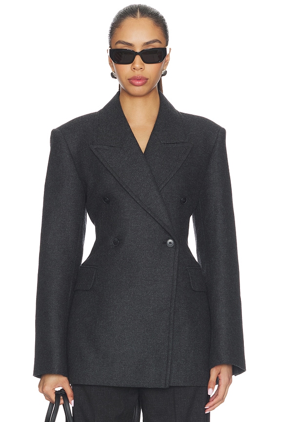 view 1 of 6 VESTE EN LAINE HULDA in Charcoal