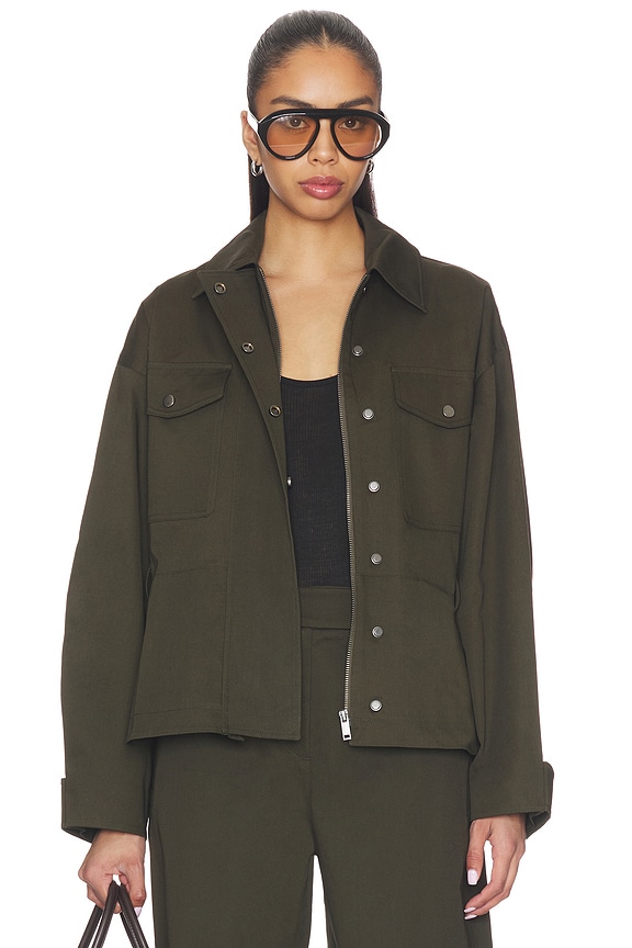 view 2 of 6 x Jasmine Tookes Lina Belted Jacket in Dark Moss