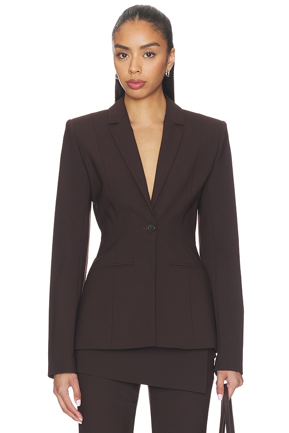 view 1 of 6 x Jasmine Tookes Filipa Tailored Blazer in Espresso