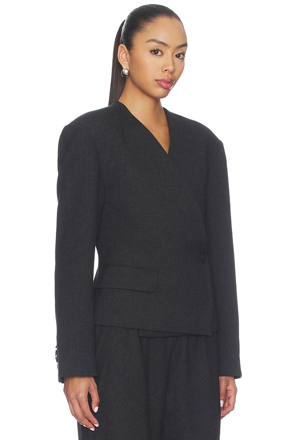 view 2 of 6 x Blake Evin Cropped Naama Blazer in Charcoal Melange