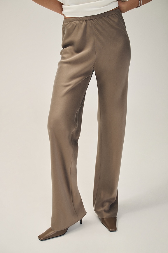 view 2 of 8 x Coco Loretta Silk Bias Pant in Mushroom