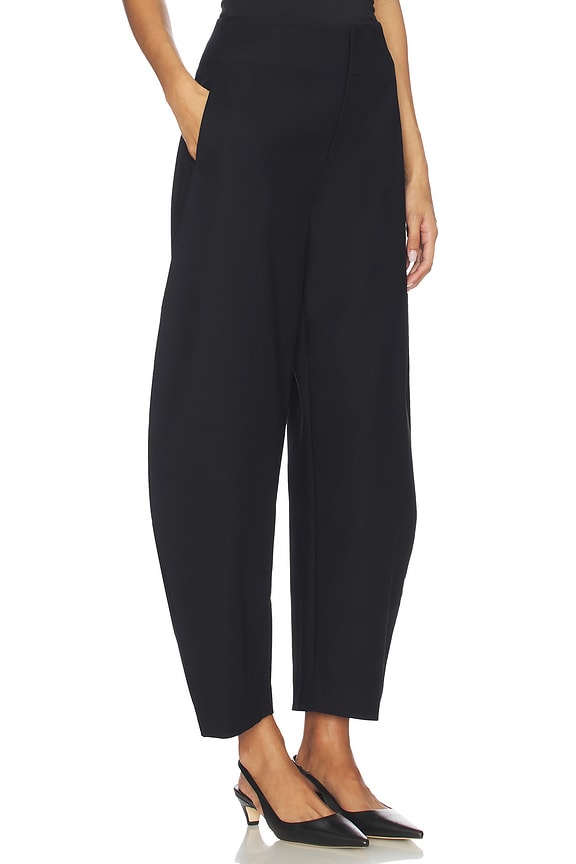 view 2 of 7 Mai Sculptural Compact Suiting Ankle Pant in Black