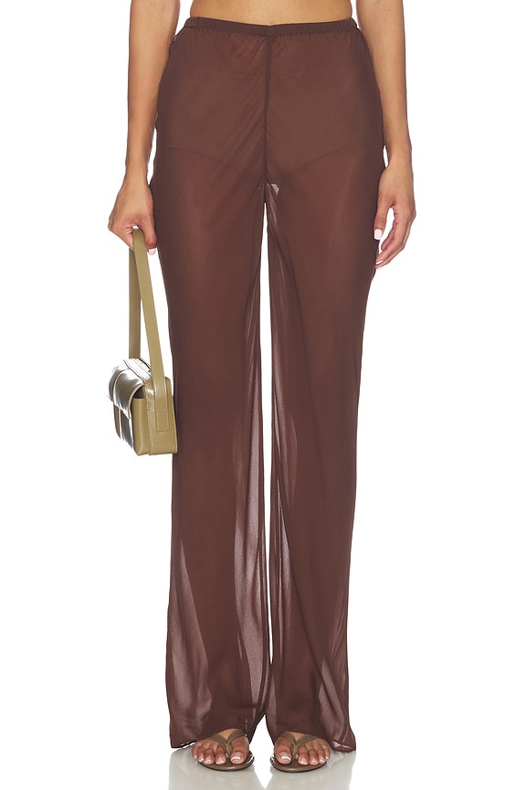 view 1 of 8 PANTALONES LORETTA in Chocolate Brown