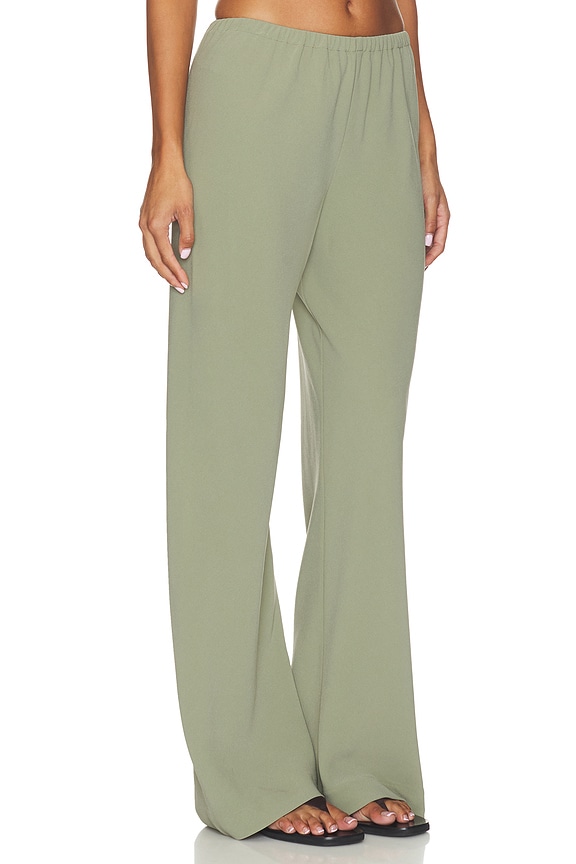view 2 of 7 Loretta Crepe Bias Pant in Light Olive