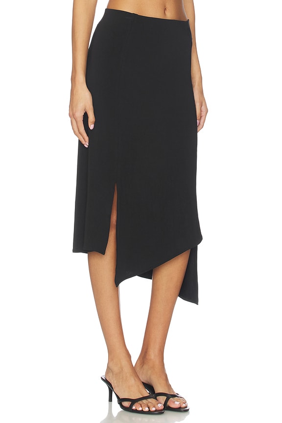 view 2 of 7 Ira Asym Midi Skirt in Black