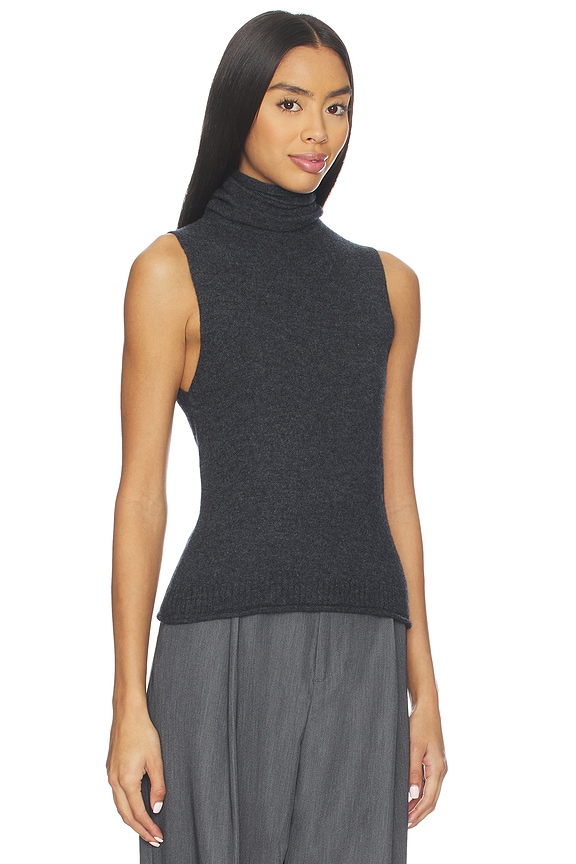 view 2 of 4 Makena Sleeveless Turtleneck in Charcoal