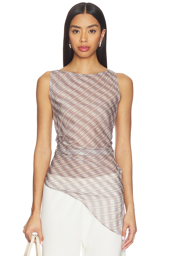 view 1 of 6 Phoebe Top in Lavender Plaid