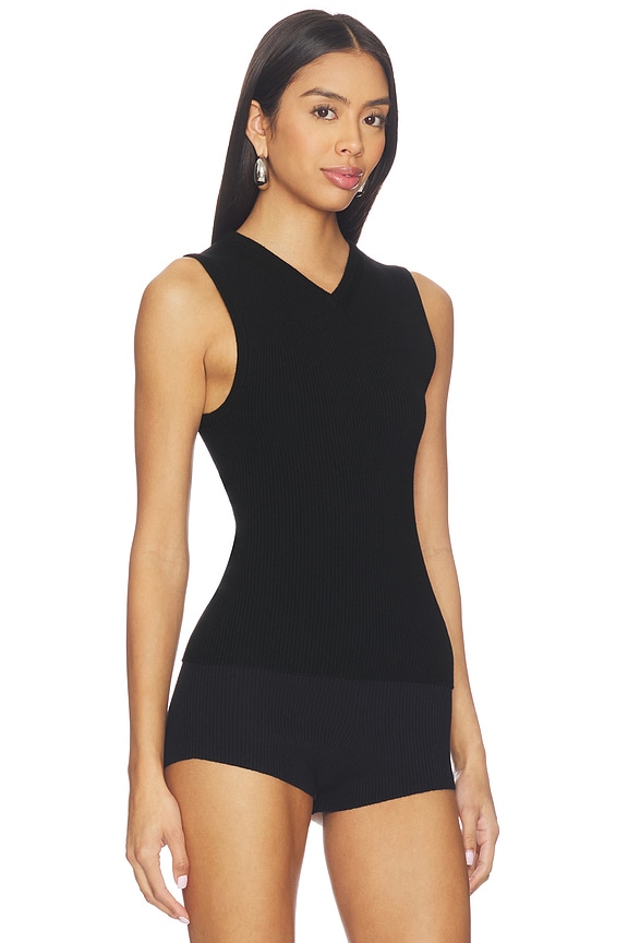 view 2 of 5 x Jasmine Tookes Susen Rib Knit V-neck Top in Black