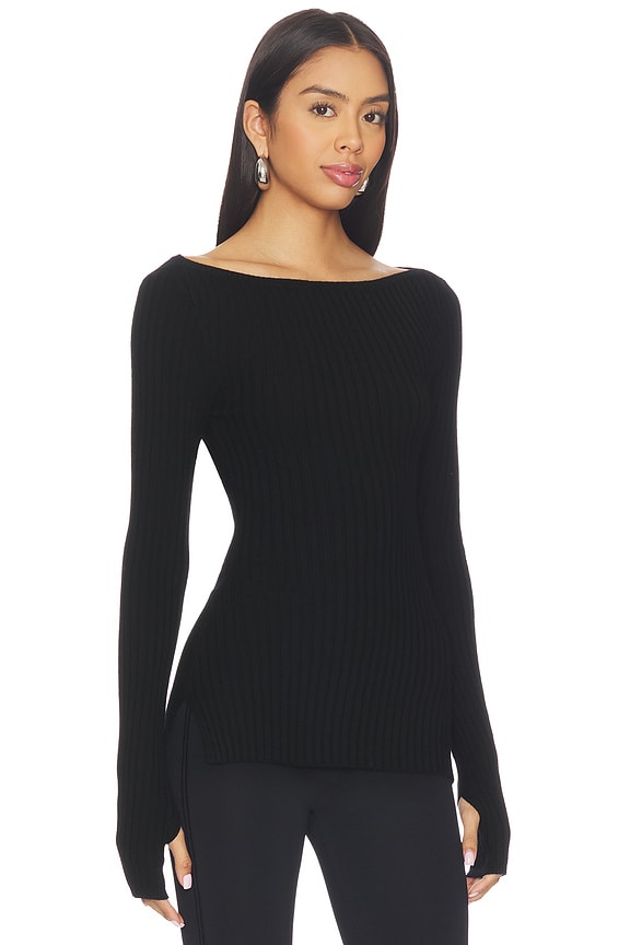 view 2 of 5 x Jasmine Tookes Nichole Rib Knit Long Sleeve in Black