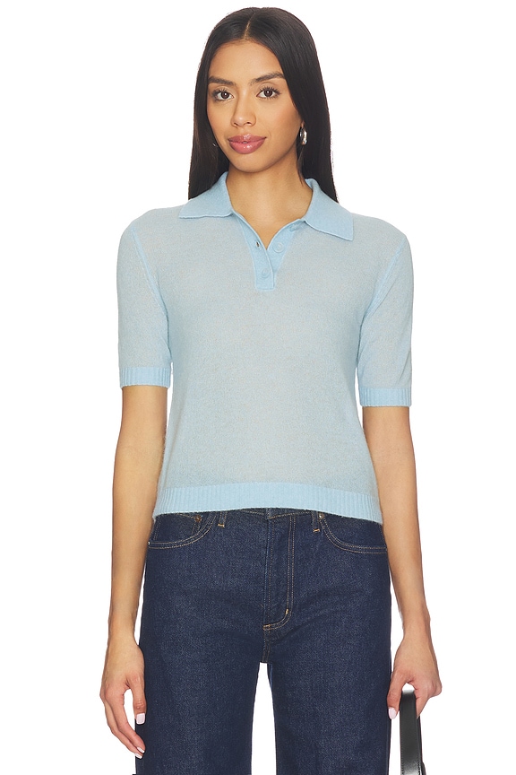 view 1 of 5 x Jasmine Tookes Emmery Light Knit Polo in Light Blue