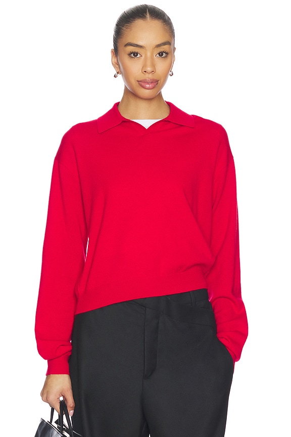 view 1 of 5 Whinifred Knit Polo in Red