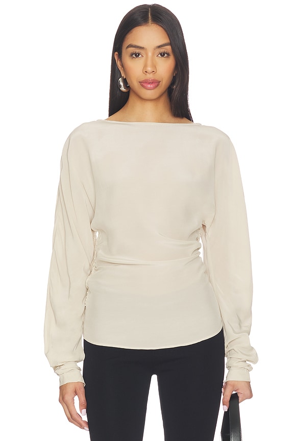 view 2 of 6 TOP OUVERT AU DOS AMARI in Stone