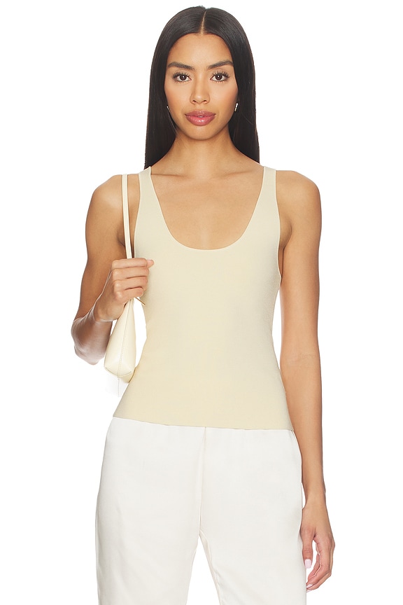 view 1 of 6 Marlisse Structured Knit Tank in Cream