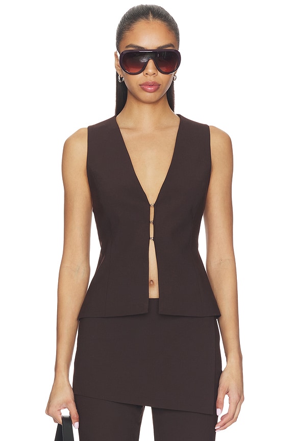 view 1 of 5 x Jasmine Tookes Jade Vest Top in Espresso