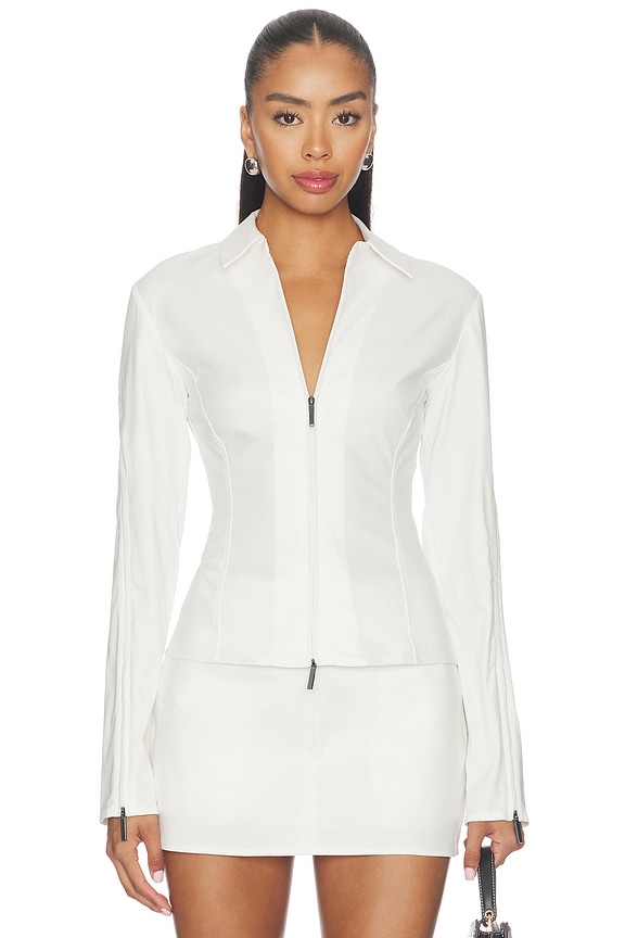 view 2 of 6 Ellie Shirt Jacket in White