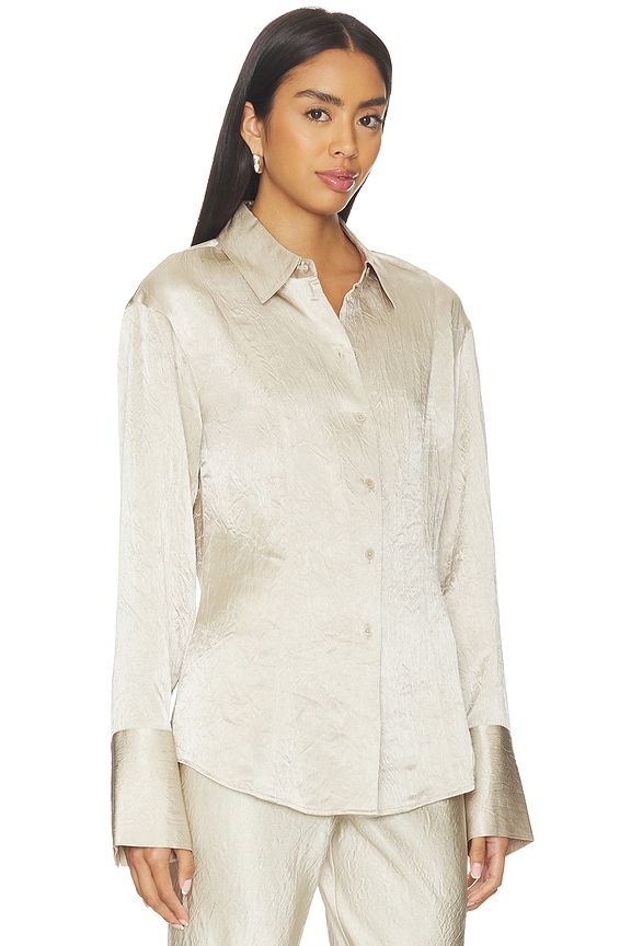 view 2 of 5 Freda Slim Shirt in Silver Taupe