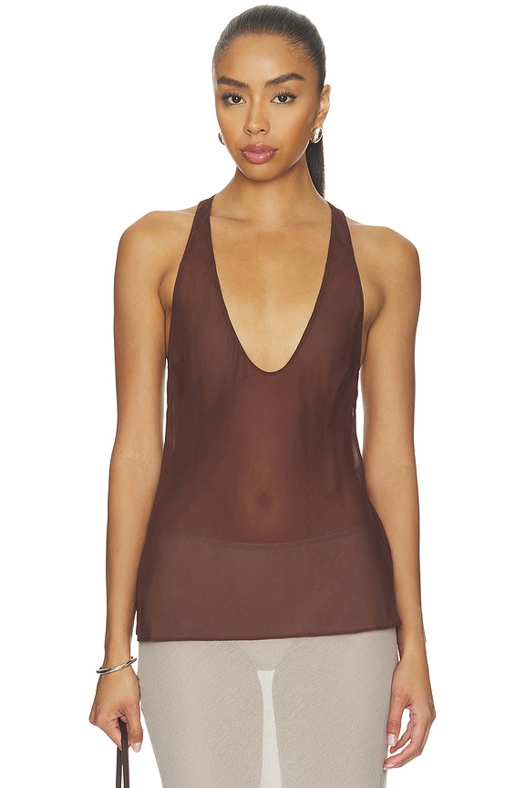 view 1 of 5 Vivian Top in Chocolate Brown