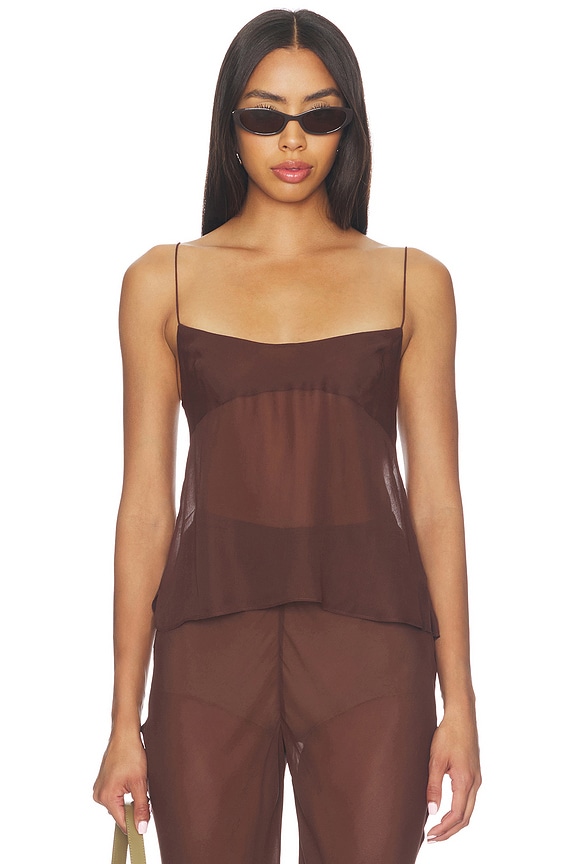 view 1 of 5 Malene Cami in Chocolate Brown