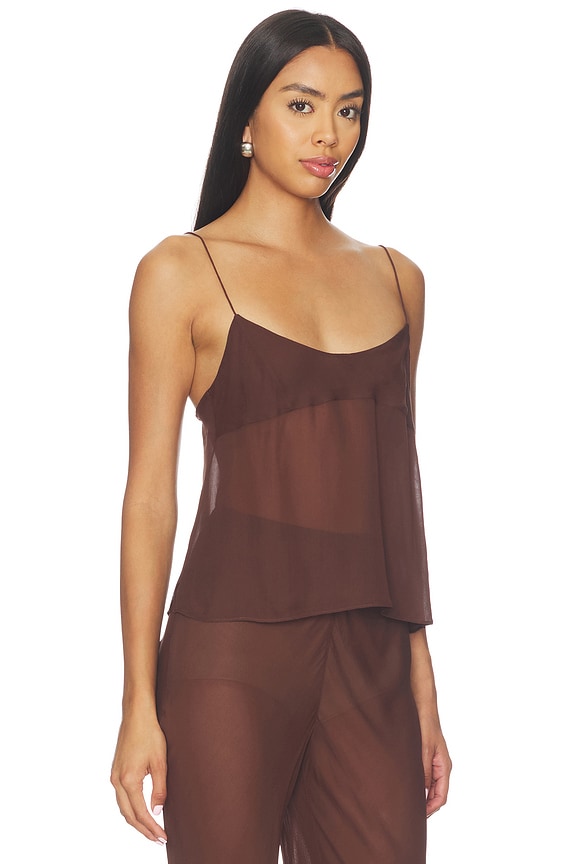 view 2 of 5 Malene Cami in Chocolate Brown
