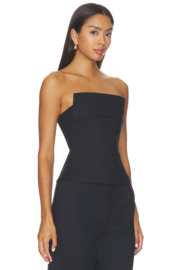 view 2 of 5 Kai Compact Suiting Top in Black