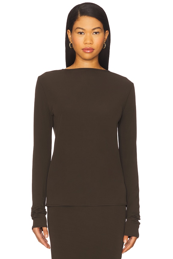 view 2 of 6 Lian Reversible Top in Dark Brown