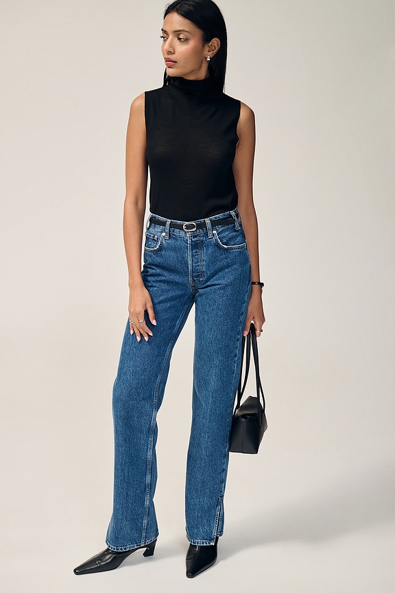 view 2 of 8 Alaska Sleeveless Knit Mockneck in Black