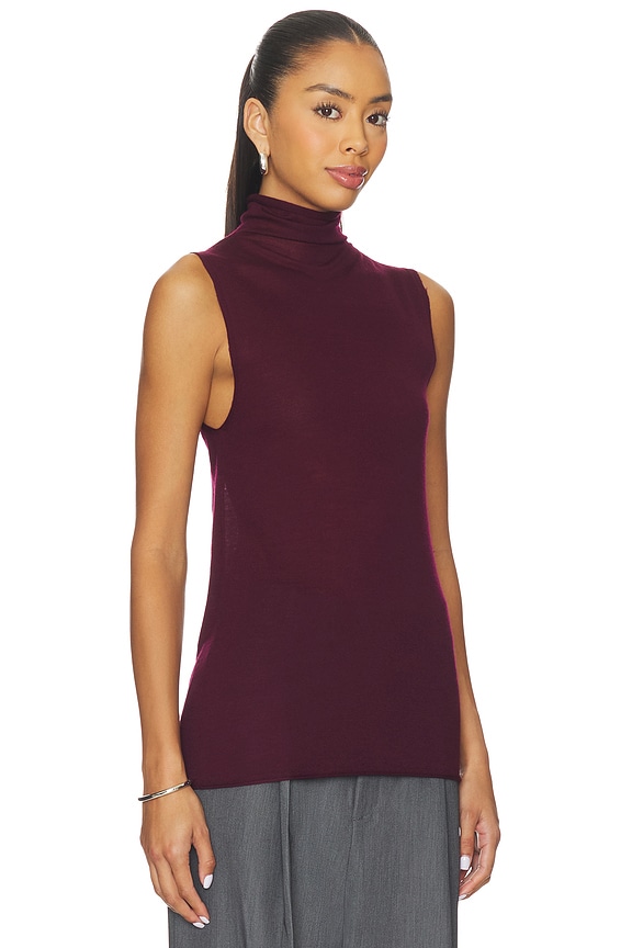 view 2 of 5 Alaska Sleeveless Knit Mockneck in Currant