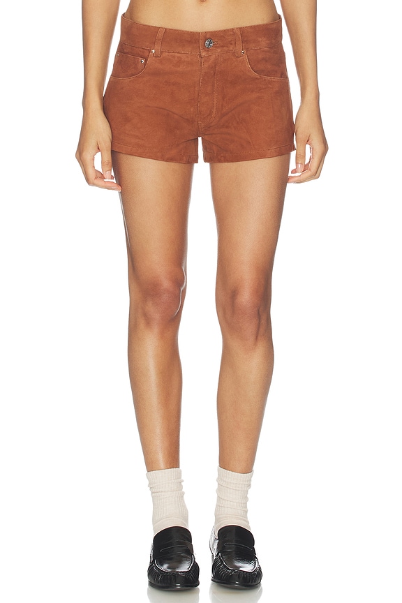 view 1 of 6 Portman Low Rise Short in Cognac Suede