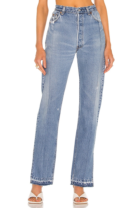 view 2 of 4 ПРЯМЫЕ ДЖИНСЫ UNRAVELED in Medium Wash