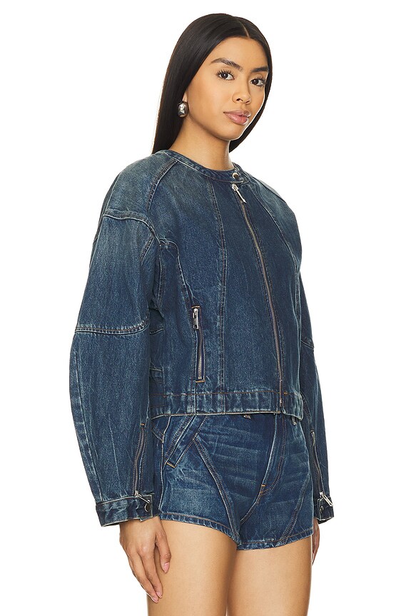 view 2 of 4 LOGAN 모토 자켓 in Blue Honey