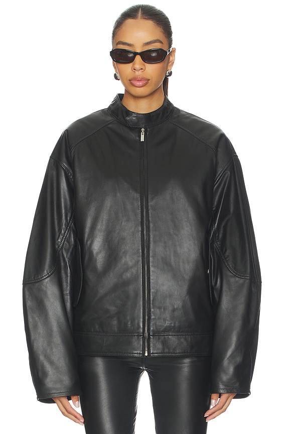view 2 of 5 CHAQUETA DOMENICO BOMBER in Black