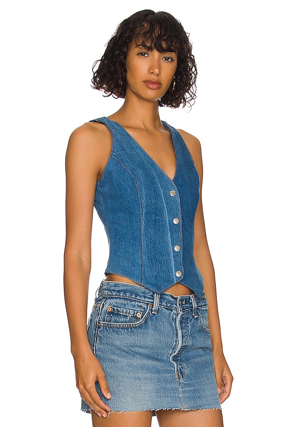 view 2 of 4 Ava Vest in Dark Wash