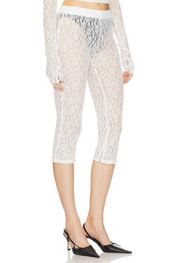 view 2 of 4 Lace Capri in Off White
