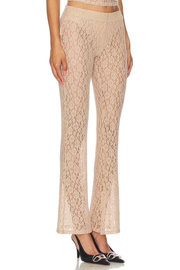 view 2 of 4 Low Rise Legging in Beige Lace