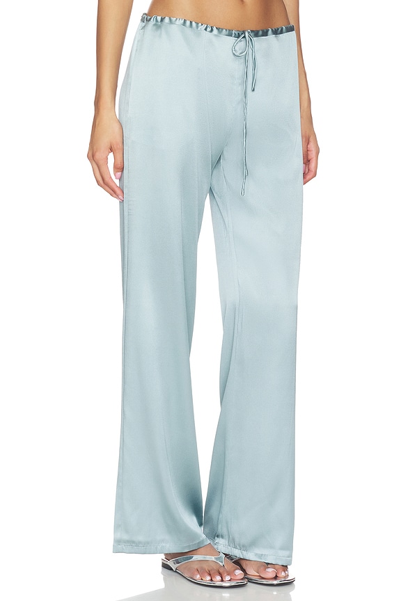 view 2 of 6 Wren Loose Pull On Pant in Dusty Blue Silk